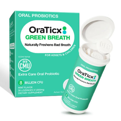 OraTicx Oral Probiotics Green Breath 1000mg x 30 lozenges