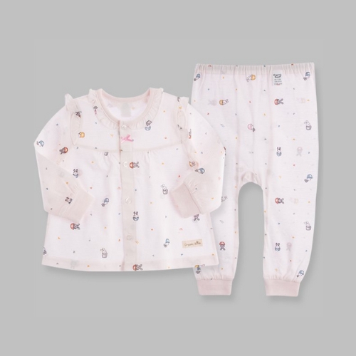 Organic Boom Girls Long Sleeve - Pink Bunny/Summer Size 110